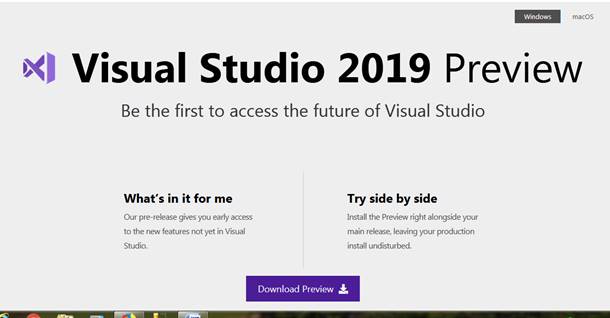 ویژگی و مراحل جدید برای نصب پیش نمایش ویژوال استودیو 2019